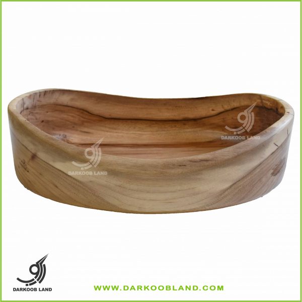 Wooden serving oval bowl