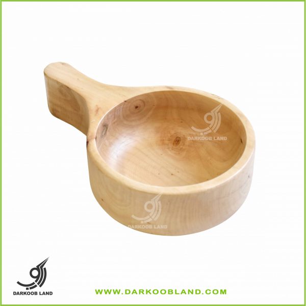 wooden bowl with handle