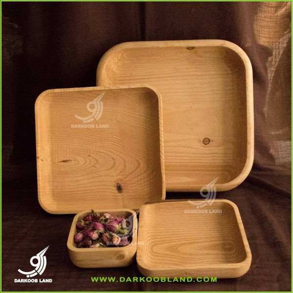 Wooden square plate