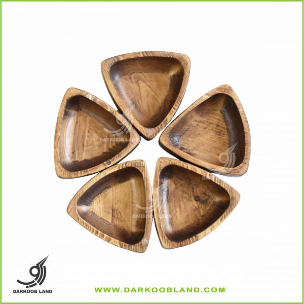 wooden triangular bowl