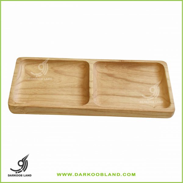 Wooden rectangular serving tray