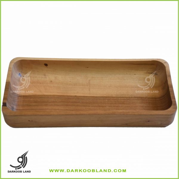 Wooden rectangular serving bowl