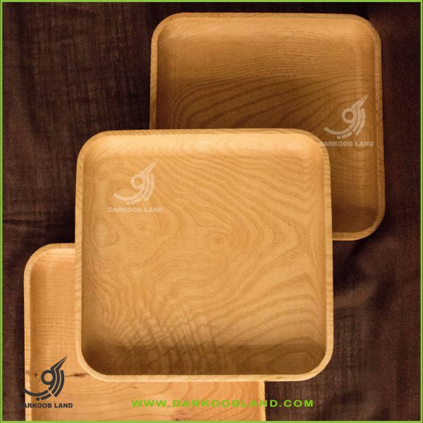 Wooden square plate