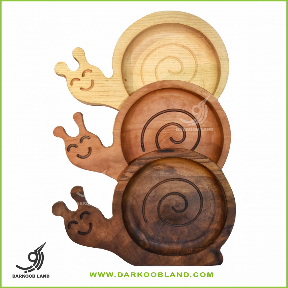 Wooden baby dish snail